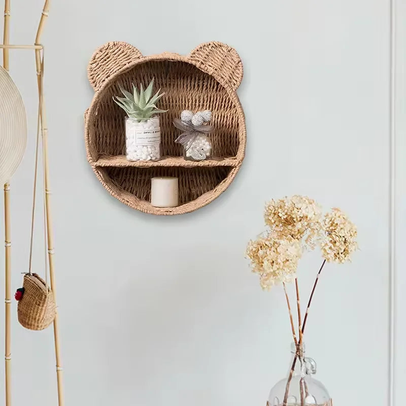Etagere Murale en Rotin