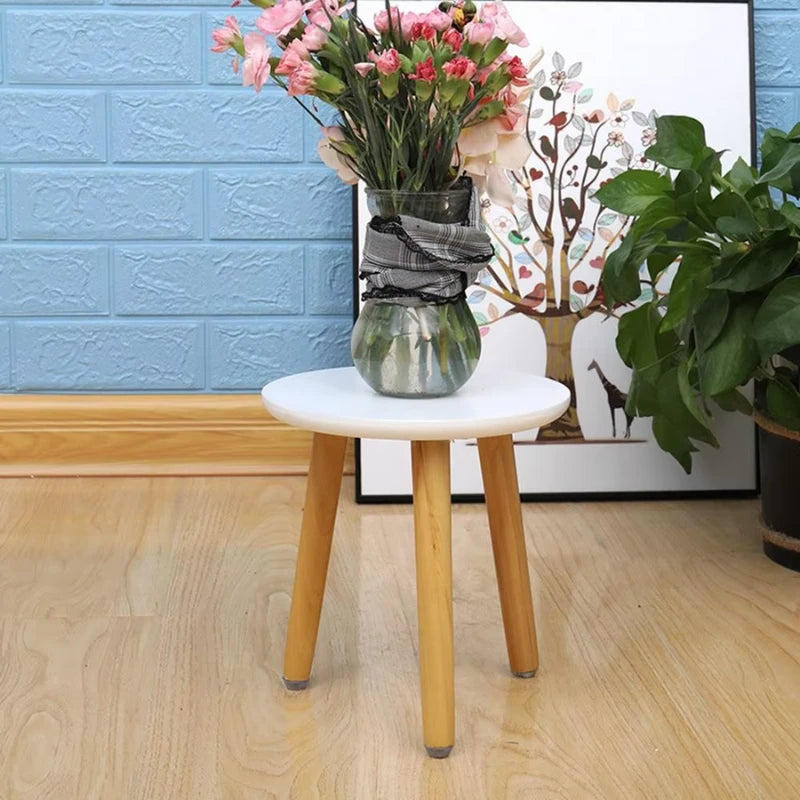 Petit Tabouret en Bois Blanc - Univers Plante