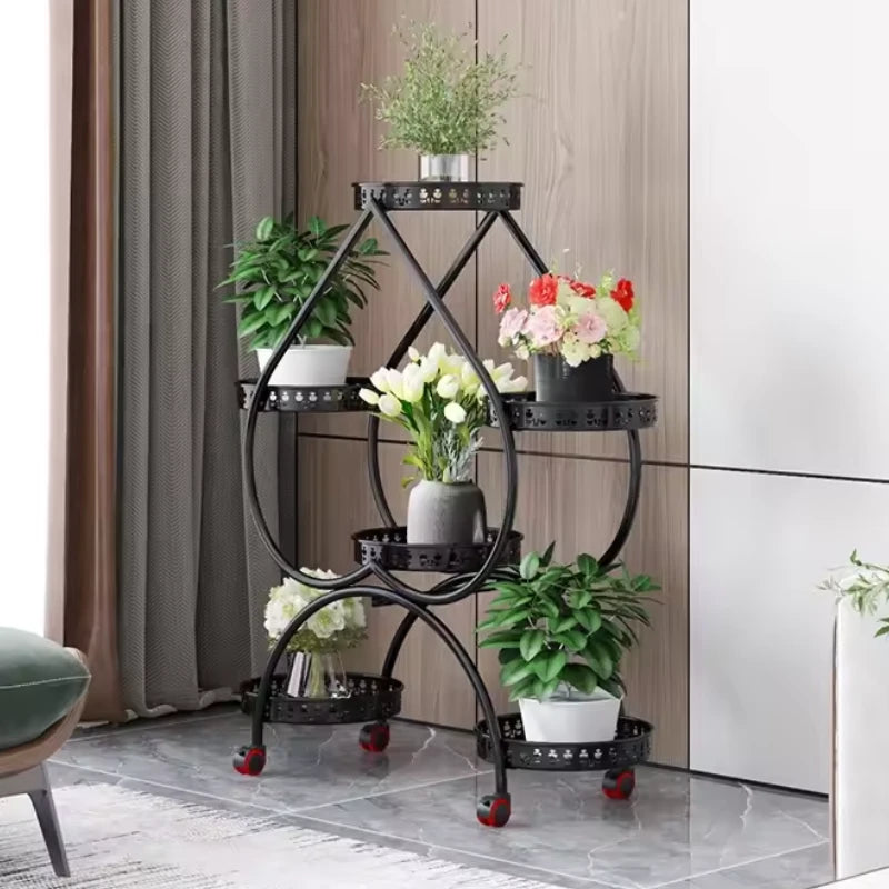 Support de Plantes à Roulettes