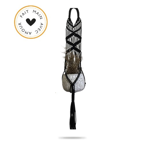 Support Plante Macramé Noir - Univers Plante