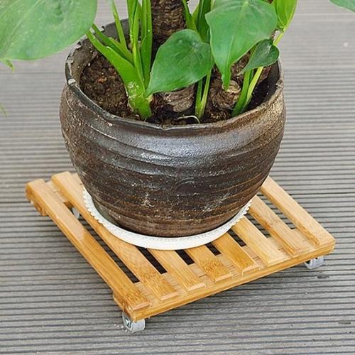 Support Plante à Roulettes (Bambou) - Univers Plante